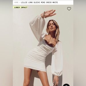 Princess Polly - LILLIE LONG SLEEVE MINI DRESS WHITE